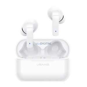 USAMS LY06 bluetooth fülhallgató SZTEREO (v5.0, TWS, mikrofon, aktív zajszűrő + töltőtok) FEHÉR