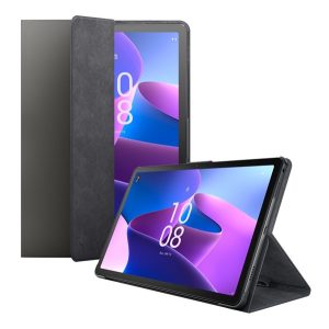 LENOVO tok álló, bőr hatású (FLIP, oldalra nyíló, TRIFOLD, asztali tartó) SZÜRKE Lenovo Tab M10 Plus (TB128) LTE, Tab M10 Plus (TB125) WIFI