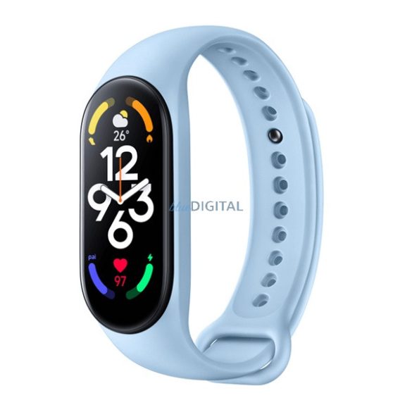 XIAOMI pótszíj (egyedi méret, szilikon, állítható) VILÁGOSKÉK Xiaomi Mi Band 7