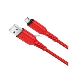   HOCO X59 adatkábel (USB - microUSB, 2.4A, gyorstöltő, 100cm) PIROS