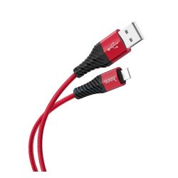   HOCO X38 adatkábel (USB - lightning, 2.4A, gyorstöltő, 100cm, törésgátló) PIROS