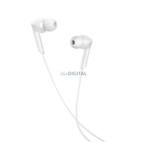 HOCO M72 fülhallgató SZTEREO (3.5mm jack, mikrofon, felvevő gomb) FEHÉR