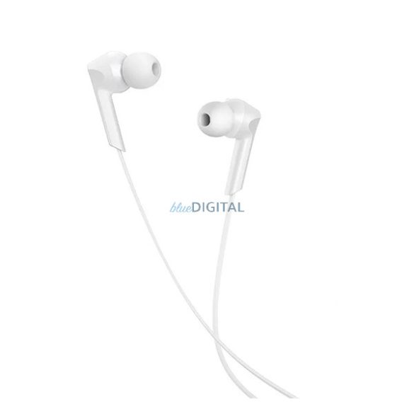 HOCO M72 fülhallgató SZTEREO (3.5mm jack, mikrofon, felvevő gomb) FEHÉR