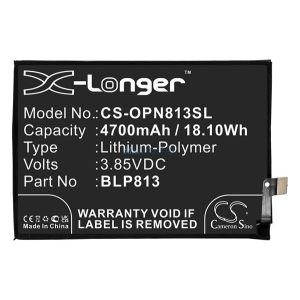 CAMERON SINO Li-Polymer akku (3.85V/4700mAh, Oneplus BLP813 kompatibilis) FEKETE OnePlus Nord N100