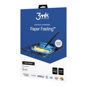 3MK PAPER FEELING képernyővédő fólia 2db (full screen, íves, ujjlenyomat mentes, papír hatás, 0.16mm) ÁTLÁTSZÓ Apple IPAD 10.2 (2019)