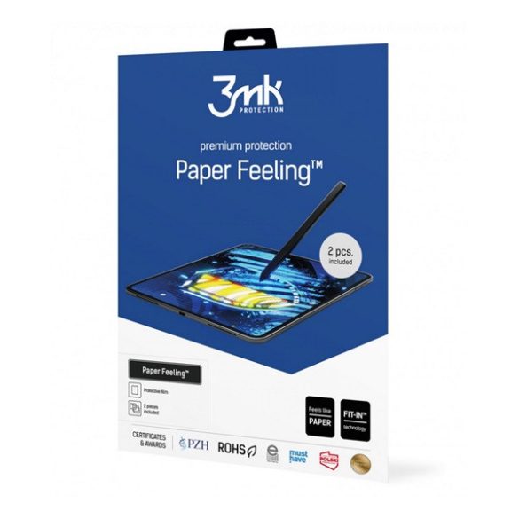 3MK PAPER FEELING képernyővédő fólia 2db (full screen, íves, ujjlenyomat mentes, papír hatás, 0.16mm) ÁTLÁTSZÓ Apple IPAD Air 2019 (Air 3)
