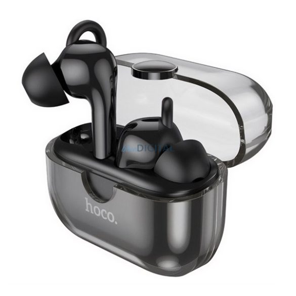HOCO CANTANTE bluetooth fülhallgató SZTEREO (v5.3, TWS, mikrofon, zajszűrő + töltőtok) FEKETE