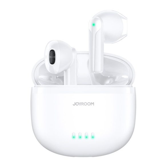 JOYROOM bluetooth fülhallgató SZTEREO (v5.3, TWS, mikrofon, zajszűrő, IPX4 vízálló + töltőtok) FEHÉR