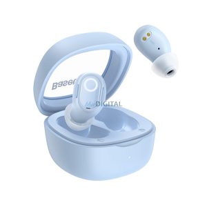 BASEUS BOWIE WM02 bluetooth fülhallgató SZTEREO (v5.3, TWS, extra mini + töltőtok) VILÁGOSKÉK