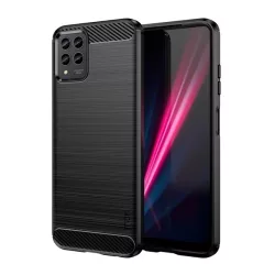   MOFI szilikon telefonvédő (közepesen ütésálló, légpárnás sarok, szálcsiszolt, karbon minta) FEKETE T Phone Pro 5G (2022), T Phone Pro 5G (2023)