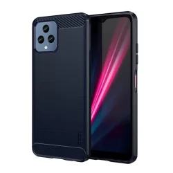  MOFI szilikon telefonvédő (közepesen ütésálló, légpárnás sarok, szálcsiszolt, karbon minta) SÖTÉTKÉK T Phone 5G (2022), T Phone 5G (2023)