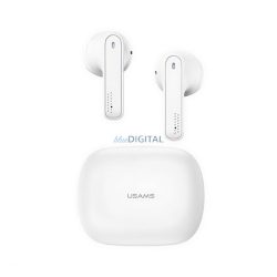   USAMS SM01 bluetooth fülhallgató SZTEREO (v5.0, TWS, mikrofon, zajszűrő + töltőtok) FEHÉR