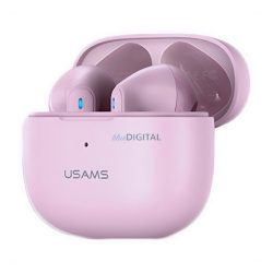   USAMS NX03 bluetooth fülhallgató SZTEREO (v5.2, TWS, mikrofon, aktív zajszűrő + töltőtok) RÓZSASZÍN
