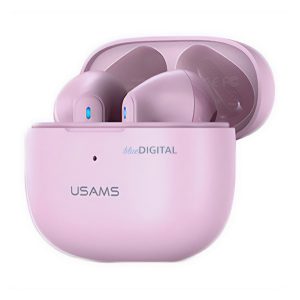 USAMS NX03 bluetooth fülhallgató SZTEREO (v5.2, TWS, mikrofon, aktív zajszűrő + töltőtok) RÓZSASZÍN