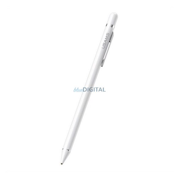 USAMS érintőképernyő ceruza (univerzális, aktív, kapacitív, LED jelzés) FEHÉR