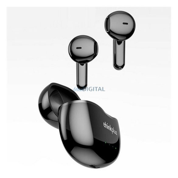 LENOVO X16 bluetooth fülhallgató SZTEREO (v5.2, TWS, mikrofon, zajszűrő + töltőtok) FEKETE