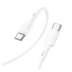   HOCO X83 adatkábel (Type-C - Type-C, 60W, PD gyorstöltő, 100cm) FEHÉR