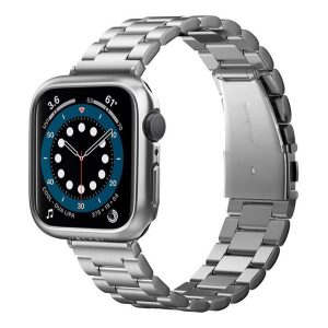 SPIGEN THIN FIT műanyag óra keret (ütésállóság) EZÜST Apple Watch Series 6 44mm, Apple Watch Series 4 44mm, Apple Watch Series 5 44mm, Apple Watch Series SE 44mm