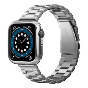 SPIGEN THIN FIT műanyag óra keret (közepesen ütésálló) SZÜRKE Apple Watch Series 4 44mm, Apple Watch Series 5 44mm, Apple Watch Series 6 44mm, Apple Watch Series SE 44mm