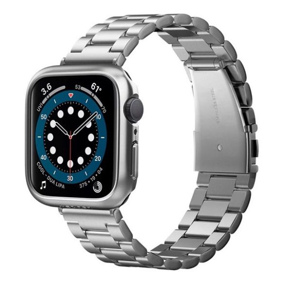 SPIGEN THIN FIT műanyag óra keret (közepesen ütésálló) SZÜRKE Apple Watch Series 4 44mm, Apple Watch Series 5 44mm, Apple Watch Series 6 44mm, Apple Watch Series SE 44mm