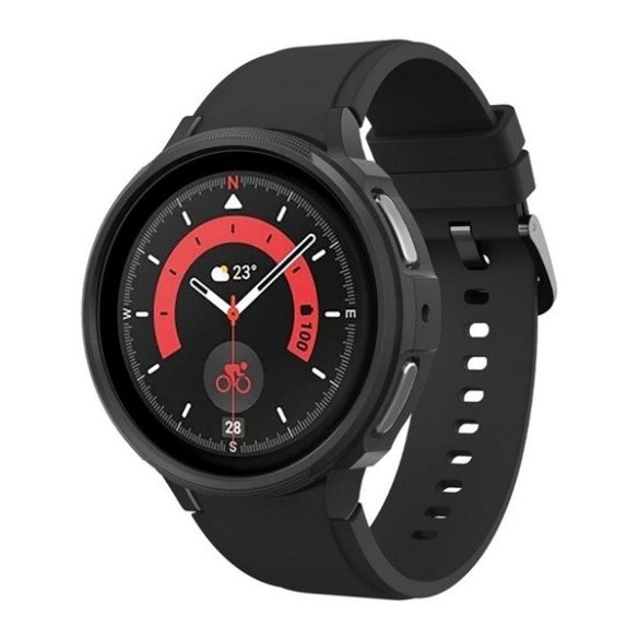 SPIGEN LIQUID AIR szilikon óra keret (ütésállóság) FEKETE Samsung Galaxy Watch 5 Pro 45 mm (SM-R920), Samsung Galaxy Watch 5 Pro eSIM 45 mm (SM-R925)