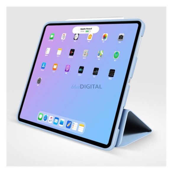 Tok álló, bőr hatású (FLIP, oldalra nyíló, TRIFOLD, asztali tartó) VILÁGOSKÉK Apple IPAD Air 11 (2024), IPAD Pro 11 (2018), IPAD Air 2020 (Air 4)