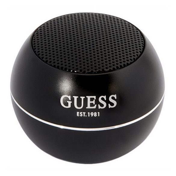 CG MOBILE GUESS bluetooth hangszóró (v5.0, 3W, 300mAh belső akku, aluminíum, mini) FEKETE