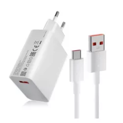   XIAOMI hálózati töltő USB aljzat (33W, PD gyorstöltő + Type-C kábel) FEHÉR