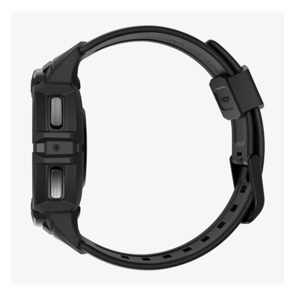 SPIGEN RUGGED ARMOR PRO pótszíj (egyedi méret, szilikon, ütésállóság + szilikon keret) FEKETE Samsung Galaxy Watch 5 Pro 45 mm (SM-R920), Samsung Galaxy Watch 5 Pro eSIM 45 mm (SM-R925)