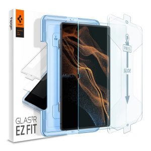 SPIGEN EZ FIT képernyővédő üveg (2.5D, tokbarát, ultravékony, 0.2mm, 9H + segédkeret) ÁTLÁTSZÓ Samsung Galaxy Tab S8 Ultra WIFI (SM-X900), Samsung Galaxy Tab S8 Ultra LTE (SM-X906)