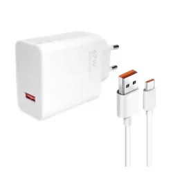   XIAOMI hálózati töltő USB aljzat (67W, gyorstöltő + Type-C kábel) FEHÉR