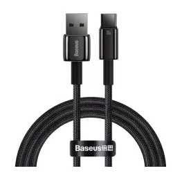   BASEUS TUNGSTEN GOLD adatkábel (USB - Type-C, 100W, gyorstöltő, 100cm, törésgátló) FEKETE