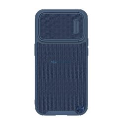   NILLKIN TEXTURED S műanyag telefonvédő (szilikon keret, 3D minta, kamera védelem, Magsafe rögzítésű) SÖTÉTKÉK Apple iPhone 14 Pro