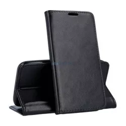   Tok álló, bőr hatású (FLIP, oldalra nyíló, asztali tartó funkció) FEKETE Oppo Reno 8