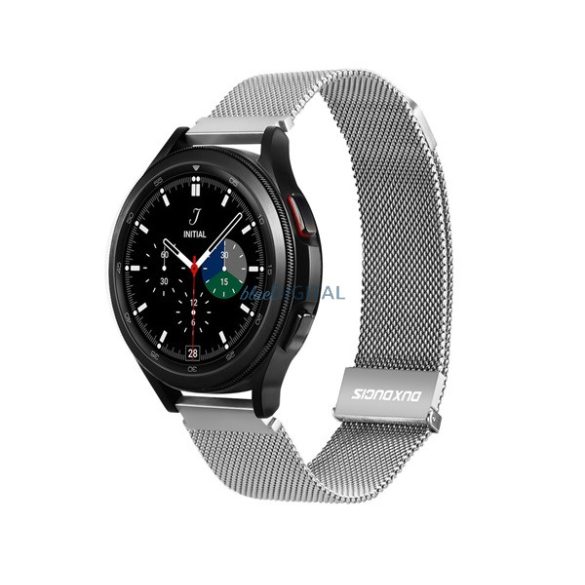 DUX DUCIS pótszíj (univerzális, 20 mm, alumínium, milánói, mágneses zár) EZÜST Samsung Galaxy Watch Active 2 40mm (SM-R830N), Amazfit GTS, Garmin Fenix 6S, Samsung Galaxy Watch 3 41mm (SM-R85