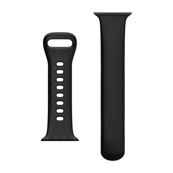 SPIGEN SILICONE FIT pótszíj (egyedi méret, nagy, szilikon, állítható) FEKETE Apple Watch Series 7 45mm, Apple Watch Series 8 45mm, Apple Watch Series 4 44mm, Apple Watch Series 5 44mm, Apple Watch Series 6 44mm, Apple Watch Series SE 44mm, Apple W