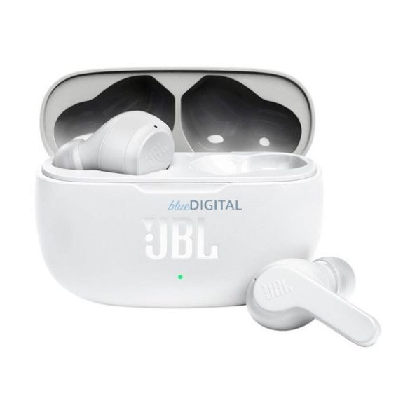 JBL WAVE 200 bluetooth fülhallgató SZTEREO (v5.0, TWS, cseppálló, mélyhang kiemelés + töltőtok) FEHÉR