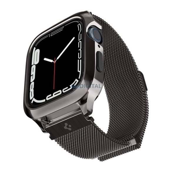 SPIGEN METAL FIT PRO fém óra keret (ütésállóság) FEKETE Apple Watch Series SE 44mm, Watch Series SE 2 44mm, Watch Series 6 44mm