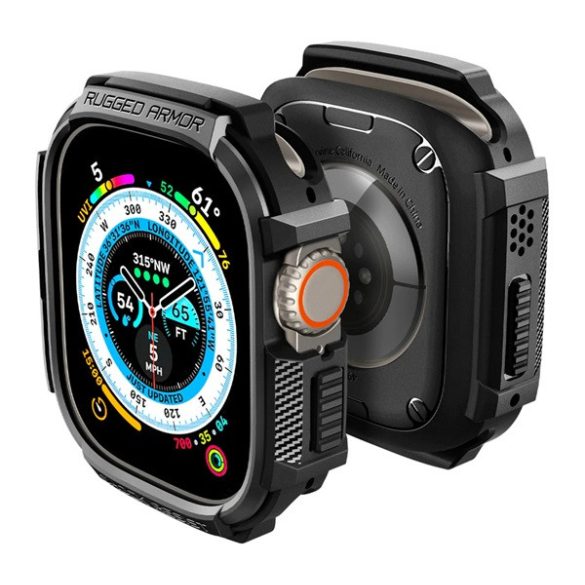 SPIGEN RUGGED ARMOR műanyag óra keret (ütésállóság) FEKETE Apple Watch Ultra 49mm