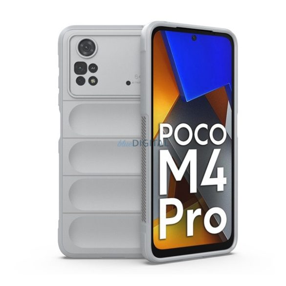Szilikon telefonvédő (ütésállóság, kameravédő, 3D) VILÁGOSSZÜRKE Xiaomi Poco M4 Pro 4G