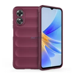   Szilikon telefonvédő (közepesen ütésálló, kamera védelem, 3D minta) BORDÓ Oppo A17