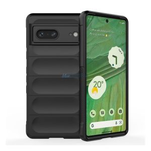 Szilikon telefonvédő (közepesen ütésálló, kamera védelem, 3D minta) FEKETE Google Pixel 7