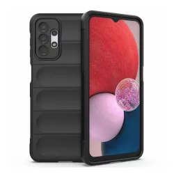   Szilikon telefonvédő (közepesen ütésálló, kamera védelem, 3D minta) FEKETE Samsung Galaxy A13 4G (SM-A135F / A137F)