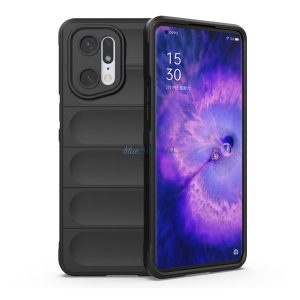 Szilikon telefonvédő (közepesen ütésálló, kamera védelem, 3D minta) FEKETE Oppo Find X5 Pro