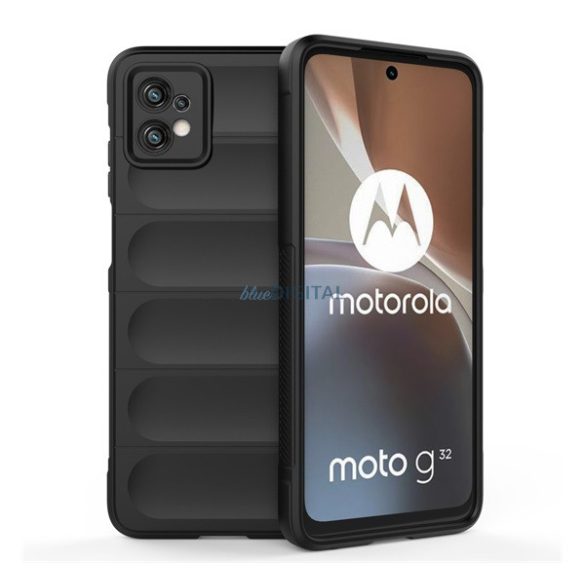 Szilikon telefonvédő (közepesen ütésálló, kamera védelem, 3D minta) FEKETE Motorola Moto G32 (XT2235)