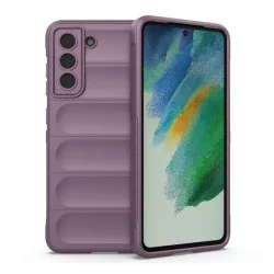   Szilikon telefonvédő (közepesen ütésálló, kamera védelem, 3D minta) LILA Samsung Galaxy S21 FE (SM-G990)