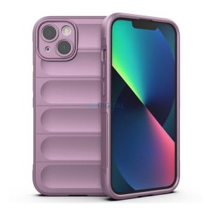 Szilikon telefonvédő (ütésállóság, kameravédő, 3D) LILA Apple iPhone 13