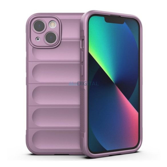 Szilikon telefonvédő (ütésállóság, kameravédő, 3D) LILA Apple iPhone 13