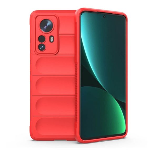 Szilikon telefonvédő (közepesen ütésálló, kamera védelem, 3D minta) PIROS Xiaomi 12 Pro