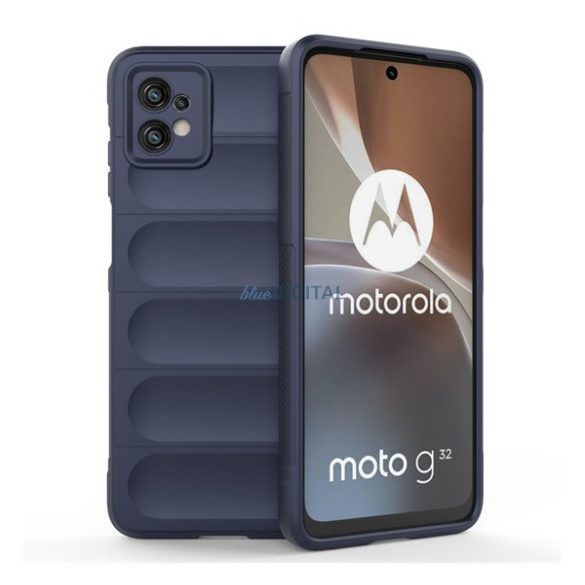 Szilikon telefonvédő (közepesen ütésálló, kamera védelem, 3D minta) SÖTÉTKÉK Motorola Moto G32 (XT2235)